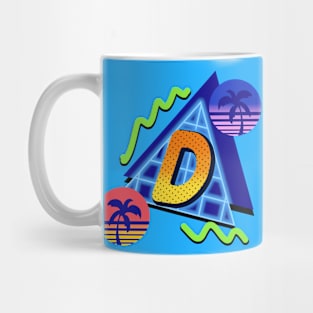 Initial Letter D - 80s Synth Mug